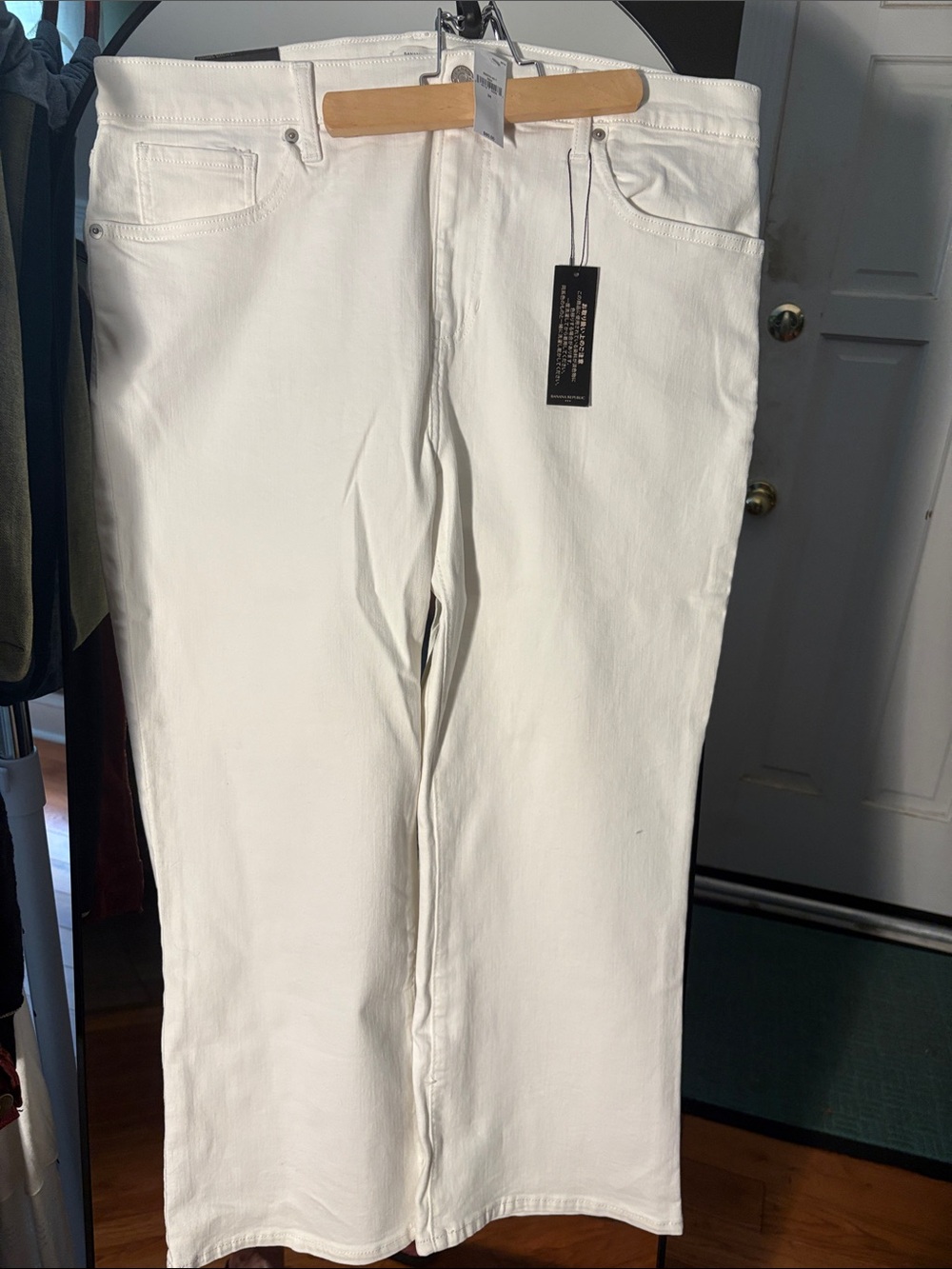 Banana Republic Ivory Straight-Leg Jeans